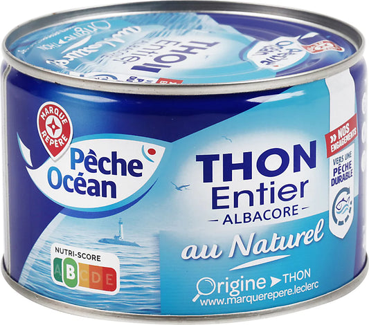 PECHE OCEAN THON ENTIER ALBACORE AU NAT DE 280GR