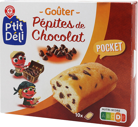 PTIT DELI GOUTER PEPITES DE CHOCOLAT POCKET DE 300GR X10