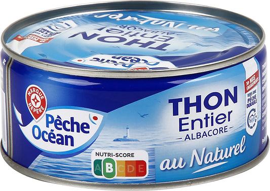 PECHE OCEAN THON ENTIER ALBACORE AU NATUREL  DE 186 GR