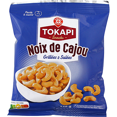 TOKAPI NOIX DE CAJOU GRILLEES  SALEES DE 125 GR