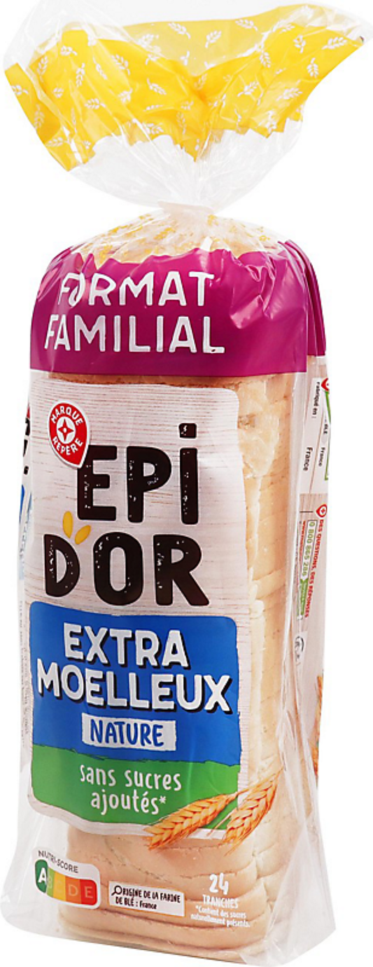 EPI D OR  PAIN DE MIE EXTRA MOELLEUX NATURE DE 500GR X24