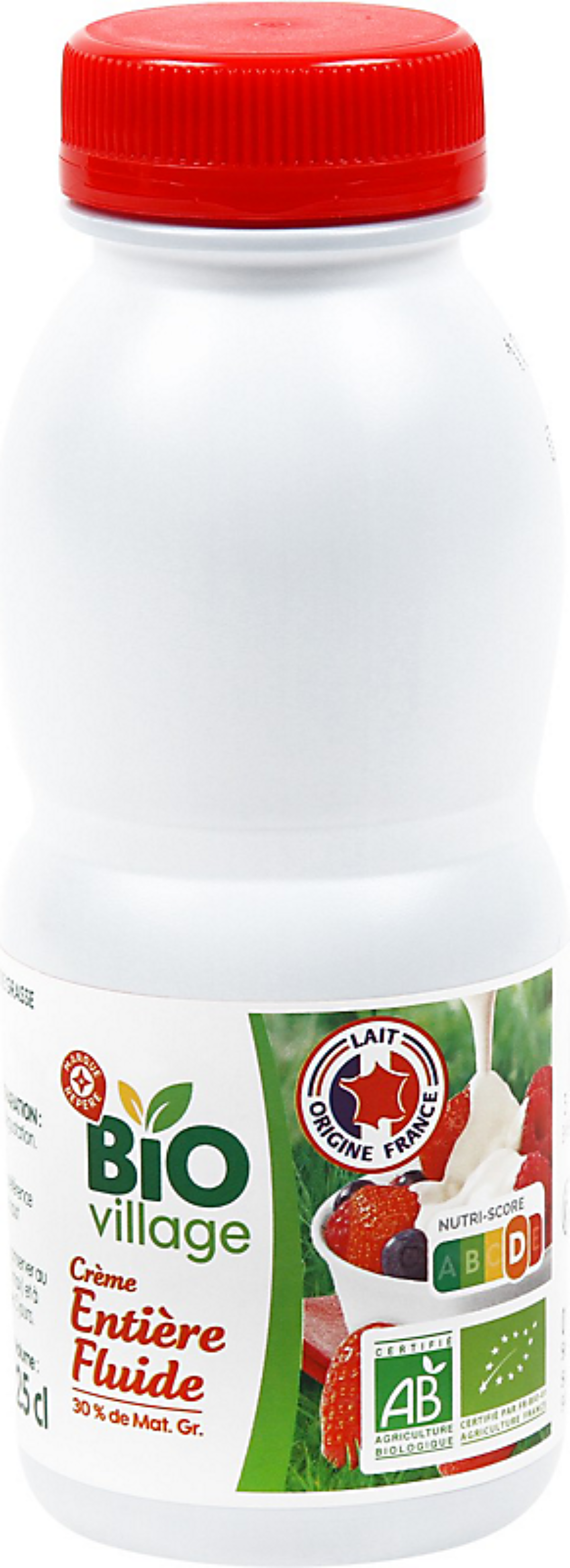 Crème entière fluide UHT Bio Bio Village 30% MG - 25cl
