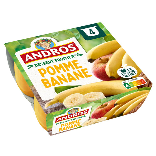 Compotes Andros Pomme Banane - 4x100g