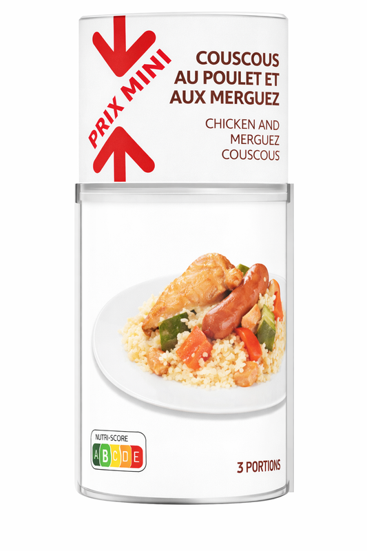 PRIX MINI COUSCOUS AU POULET ET AUX MERGUEZ DE 980 GR