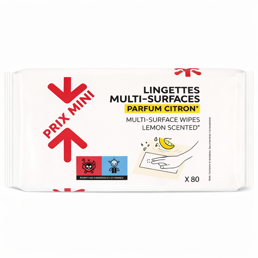 LINGETTES MULTI SRFACES CITRON X80