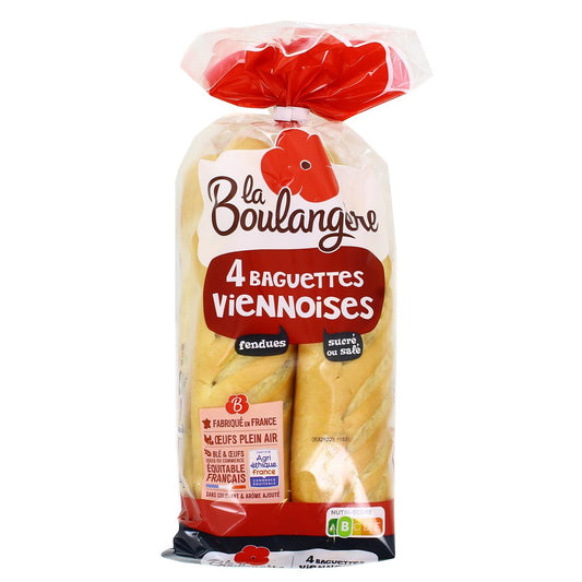 LA BOULANGERE 4 BAGUETTES VIENNOISES DE 340 GR