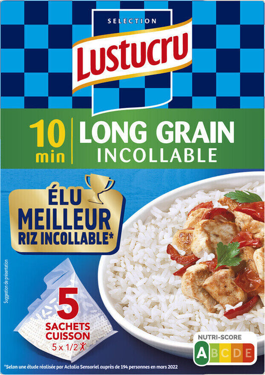 LUSTUCRU RIZ LONG GRAIN INCOLLABLE 10MIN DE 450GR