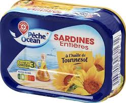 PECHE OCEAN  SARDINES ENTIERES TOURNESOL DE 135 GR