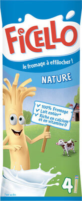 Fromage enfant Ficello Nature à effilocher x4 -84g