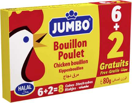 JUMBO BOUILLON   POULET  HALAL  DE  8X10GR