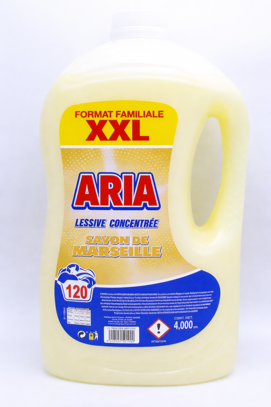 XXL ARIA LESSIVE CONCENTRE SAVON DE MARSEILLE DE 120 LAVAGES