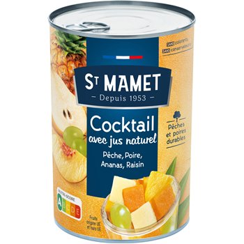 Fruits au sirop St Mamet Cocktail avec son jus - 250g