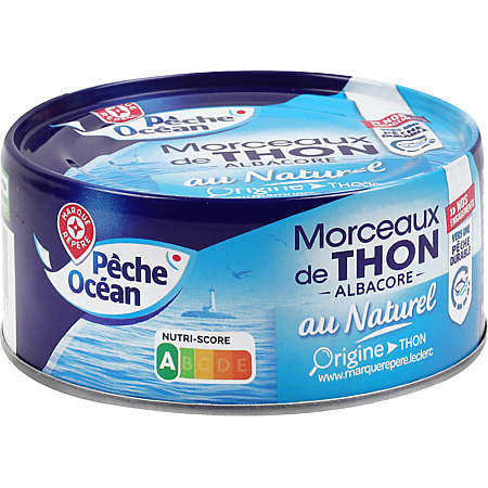 PECHE OCEAN MORCEAUX DE THON AU NATUREL DE 112 GR