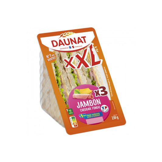 Sandwich XXL Daunat Pain suédois - jambon/cheddar